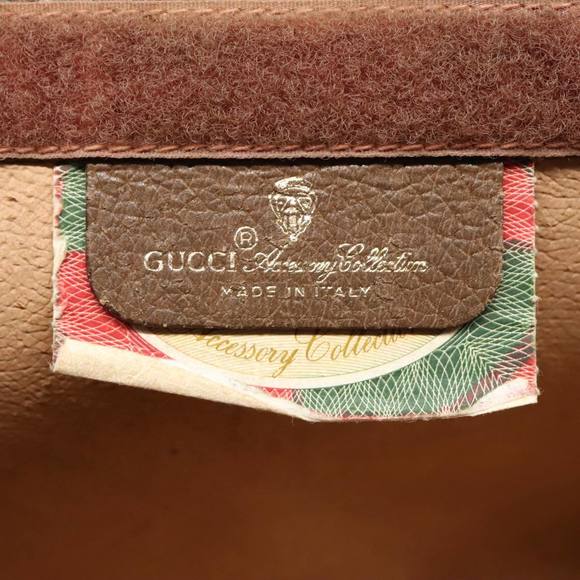 GUCCI GG Supreme Web Sherry Line Clutch Bag PVC Beige Red 89 01 032 Auth 88286 - Picture 9 of 16